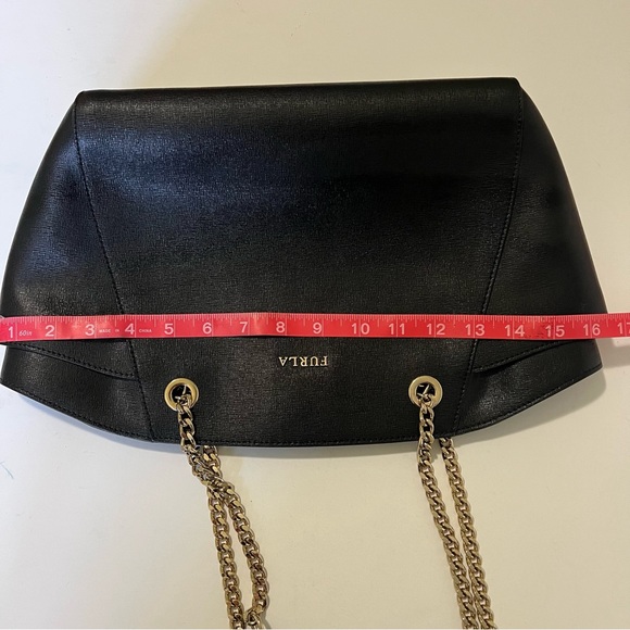 Furla Black Shoulder Bag with Gold Chain - Picture 13 of 16